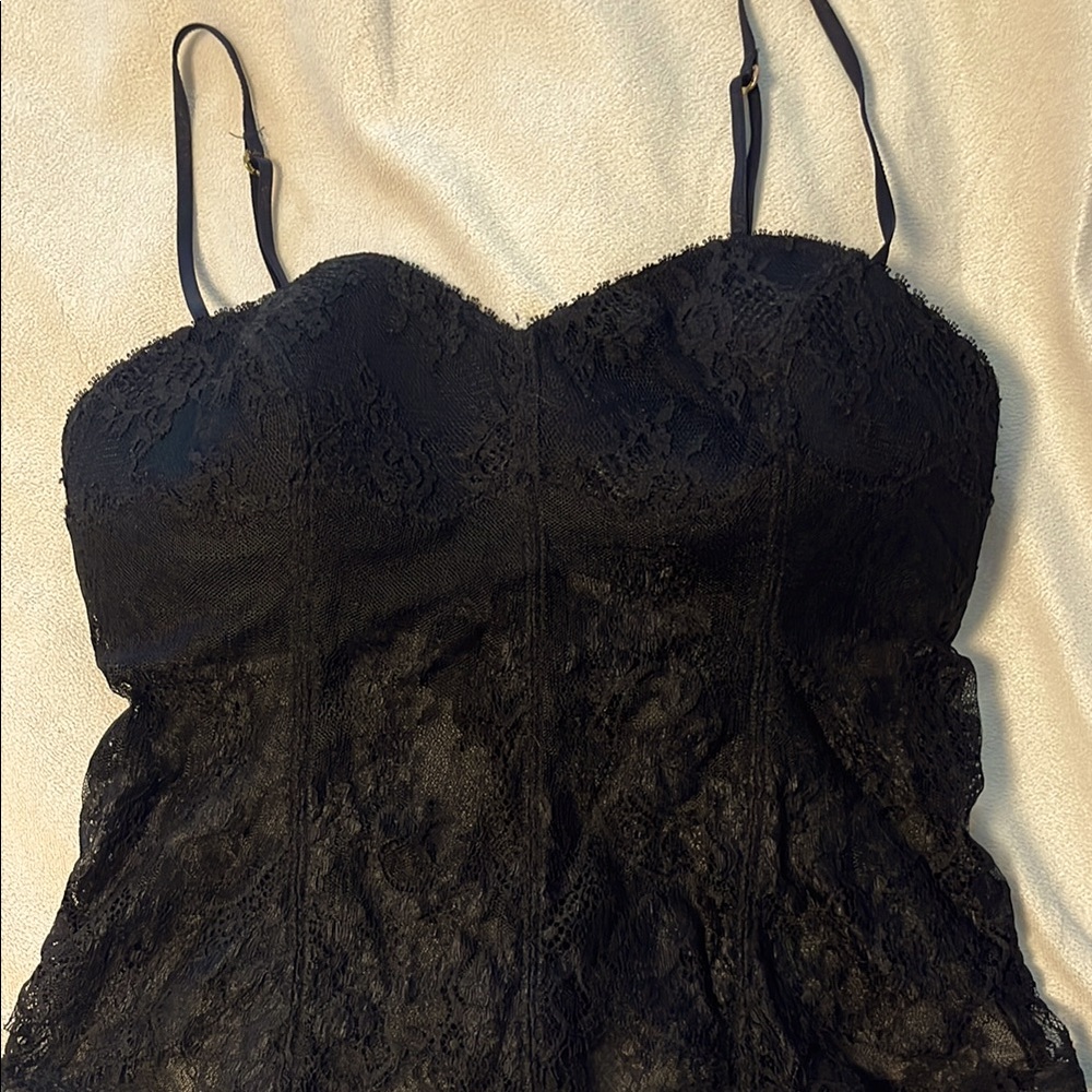 Black Lace Bustier Top Victorias Secret